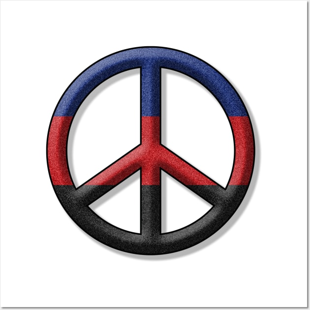 Peace Sign design in Polyamory pride flag colors Wall Art by LiveLoudGraphics